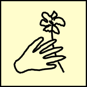 Hand with Flower Paper Badge