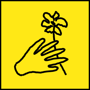 Hand with Flower Sun Badge