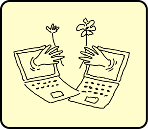 Laptop Hands Paper Badge